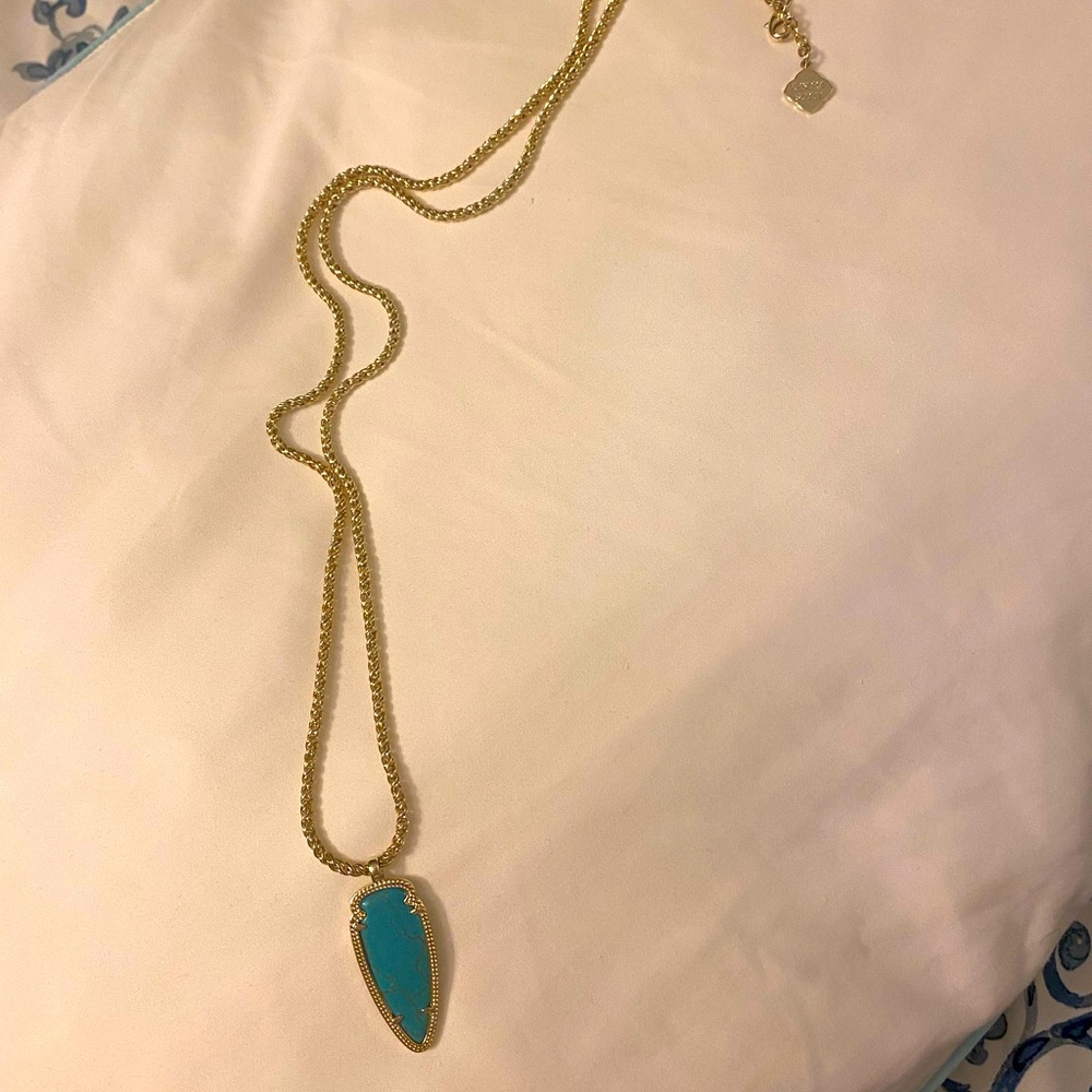 Kendra Scott turquoise and gold tassel necklace